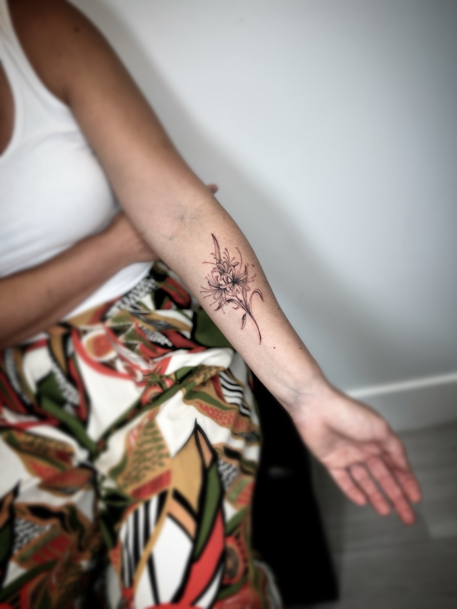 Fine line spider lily flower