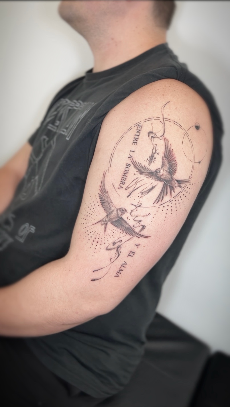 Swallows with Entre la Sombra y el Alma script