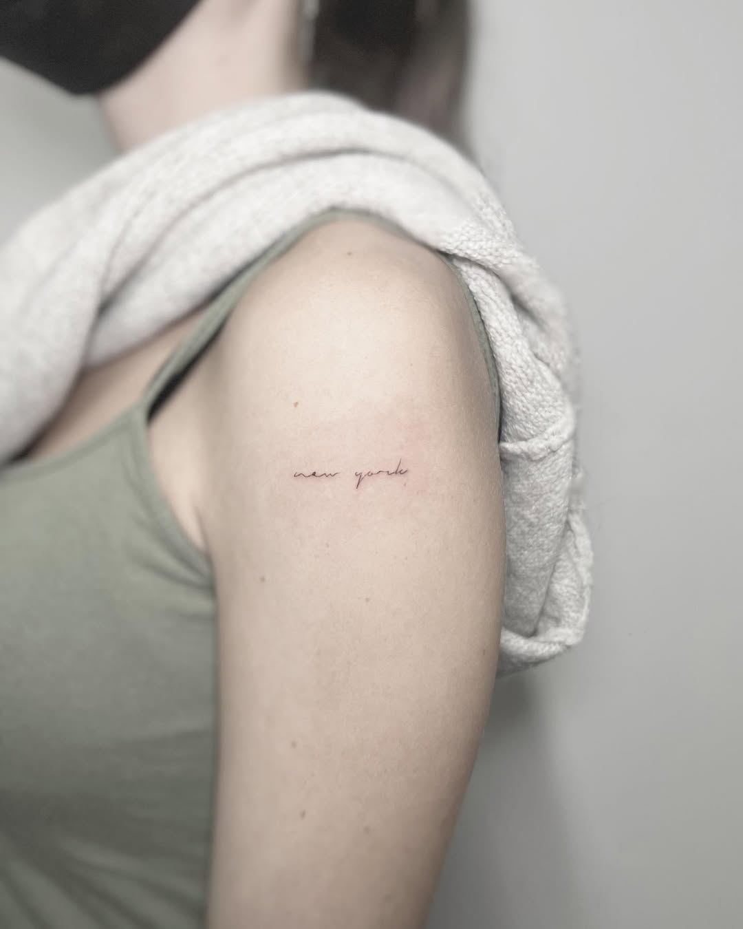 Delicate fine line script tattoo Tampa Orlando by AsierTATTOO